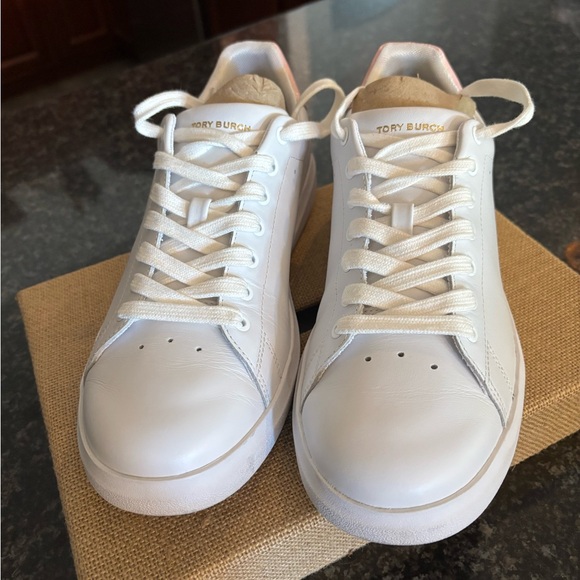 Tory Burch White and Pink Sneakers - Picture 4 of 13
